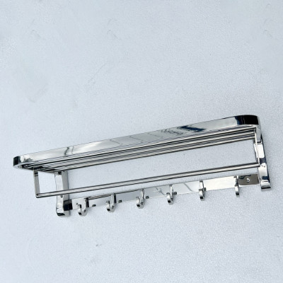 Mẫu Máng Khăn Đa Năng Cao Cấp Kibath Đế Đúc Móc Đúc Inox 304 KB-967