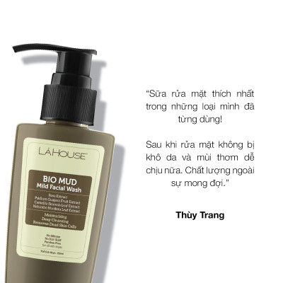 Sữa rửa mặt bùn khoáng loại bỏ tế bào da chết Lá House Bio Mud Mild Facial Wash 50ml/150ml
