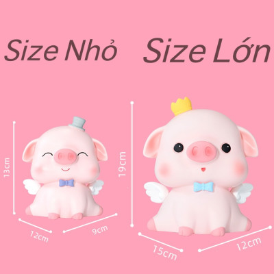 Ống Tiết Kiệm Heo Thiên Thần Ống Heo Trang Trí Quà Tặng_ Hàng chính hãng