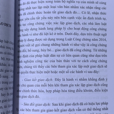 Sổ tay công chứng viên (quyển thứ 6, tập 2) những vấn đề cần lưu ý khi công chứng một số loại giao dịch khác
