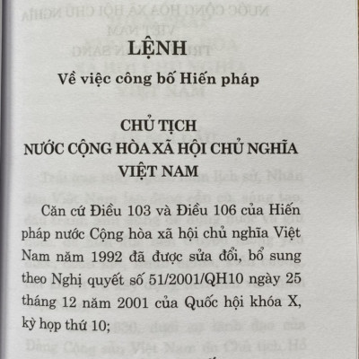 Hiến Pháp Nước Cộng Hoà Xã Hội Chủ Nghĩa Việt Nam