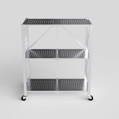 [Chính hãng Qui Phúc] Kệ xếp inox đa năng cao cấp OHAWA 3 tầng, có bánh xe di chuyển tiện lợi