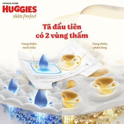 Combo 3 Tã/bỉm dán Huggies Skincare Super Jumbo M76+3/L68/XL60/XXL54