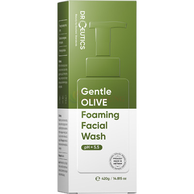 Sữa rửa mặt tạo bọt DrCeutics Gentle Olive Foaming (420g) - Hàng chính hãng