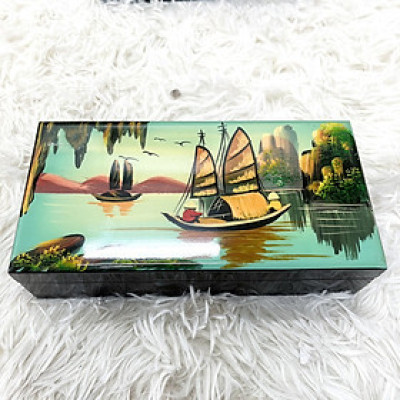 Hàng loại 1- Hộp Trang Sức Sơn Mài Cao Cấp size 9 x18 cm lót nhung sang trọng