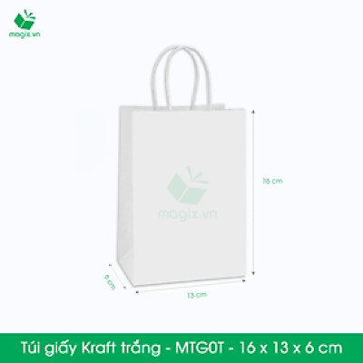 MTG0 MTG0T - 16x13x6 cm - Combo 25 túi giấy Kraft Nhật cao cấp