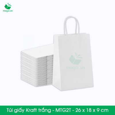 MTG2 MTG2T - 26x18x9 cm - Combo 300 túi giấy Kraft Nhật cao cấp