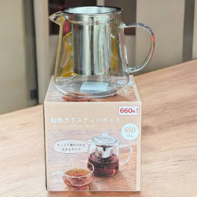 Ấm pha trà thủy tinh chịu nhiệt kèm lõi lọc Inox Echo Japan 650ml