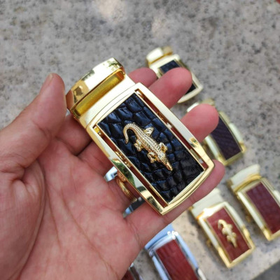 Mặt Khóa cho dây thắt lưng da cá sấu thật 3.5cm Kim loại đúc nguyên khối không gỉ sét!