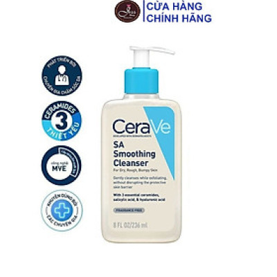 Sữa Rửa Mặt Dịu Tẩy Da Chết Nhẹ Cho Da Khô CeraVe SA Smoothing Cleanser 236ml