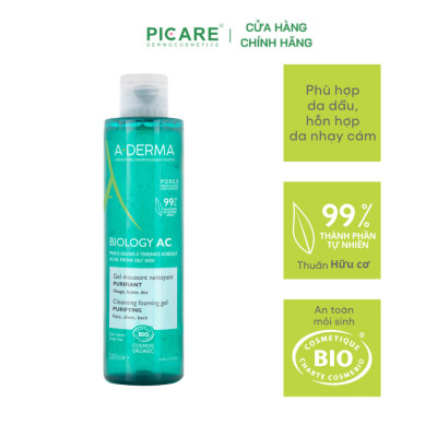 Sữa Rửa Mặt Dịu Nhẹ Dành Cho Da Nhờn Mụn A-derma Biology AC Cleasing Foaming Gel 