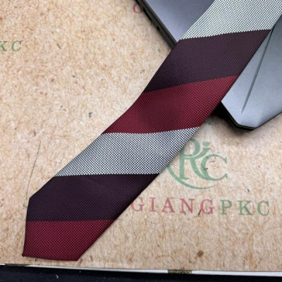 Cà vạt nam mẫu thắt sẵn dây kéo bản nhỏ 6cm mẫu mới t3/2024 màu đỏ kẻ xám