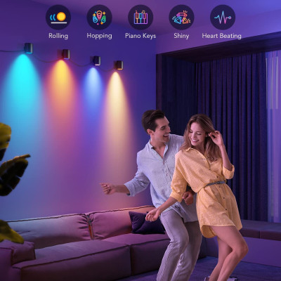 Đèn LED gắn tường trang trí nội thất Govee RGBWW Smart Fixture Light H6087 | Thắp sáng phòng khách, cầu thang, hành lang