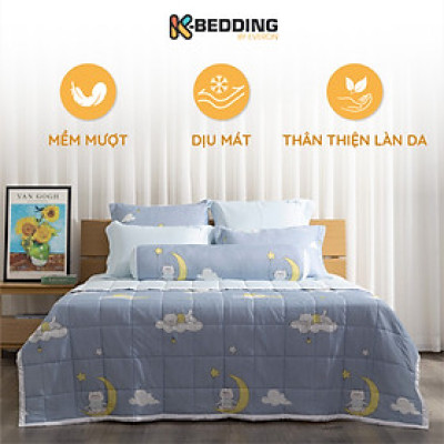 Ga chần bông K-Bedding by Everon chất vải Cool Flex (thun lạnh) mềm mát bộ 4 món, không bao gồm chăn KCSP (401&402)