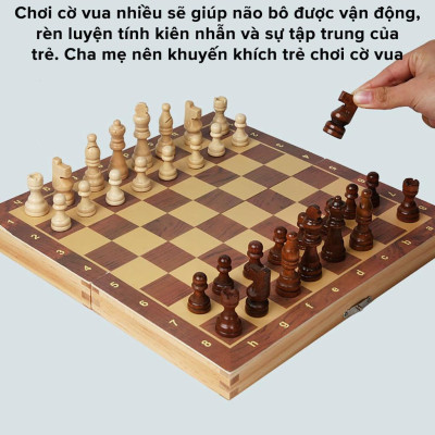 Cờ Vua Nam Châm  Bằng Gỗ Cao Cấp Chọn Size - Bộ Cờ Vua Cao Cấp Gỗ Tự Nhiên Có Gắn Nam Châm Chính Hãng miDoctor