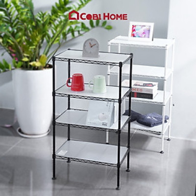 Kệ sắt đa năng để đồ 4 tầng mặt lưới- màu đen – CJ-C1187B