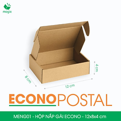 MENG01 - 12x8x4 cm - 20 Hộp carton nắp gài đóng hàng giá rẻ, hộp gói hàng, hộp quà thời trang