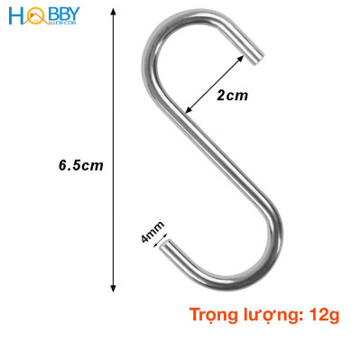 Bộ 10 móc treo đồ chữ S inox 304 dày 4mm Hobby home decor MTS-10