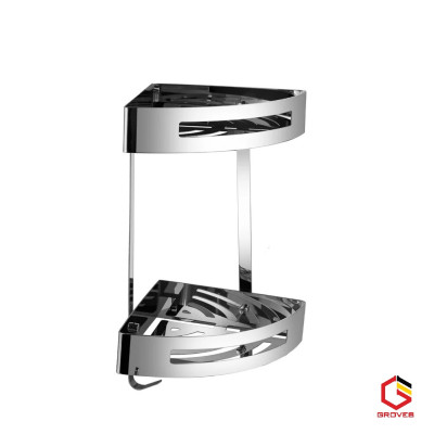 Kệ góc đa năng 2 tầng GG01G, chất liệu inox cao cấp đẹp, bóng, cho bạn thời gian sử dụng dài hạn