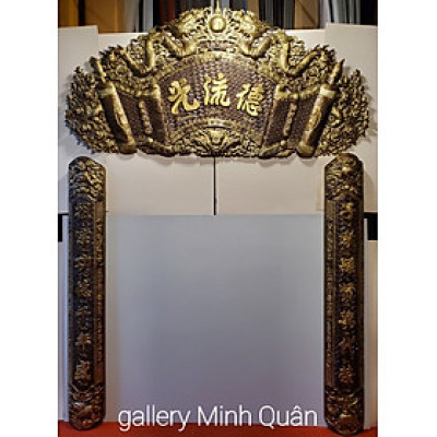Tranh thờ gia tiên" Bộ cuốn thư câu đối Đức -Lưu- Quang
