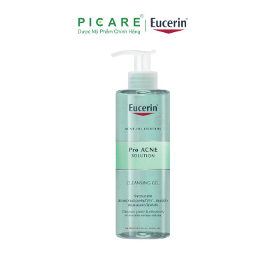 Eucerin Pro ACNE Solution Cleansing Gel: Gel Rửa Mặt Da Mụn (400 ml)