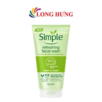Sữa rửa mặt Simple Refreshing Facial Wash giúp làm sạch cho da nhạy cảm (50ml/150ml) - Hàng chính hãng