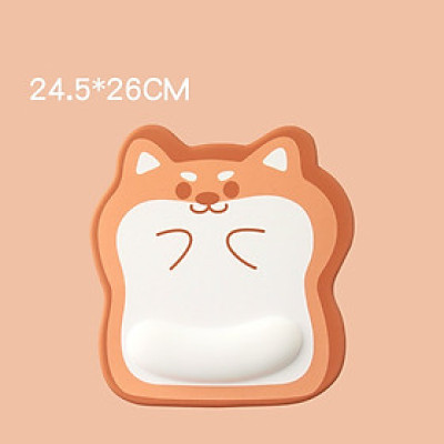 Miếng Lót Chuột Kê Tay Bàn Phím Mèo Cuộn Chó Corgi Đệm Cổ Tay Mousepad 3D_ Hàng chính hãng