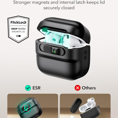 Bao Case ESR Pulse FlickLock Case with HaloLock cho Airpods 4 - Hàng Chính Hãng