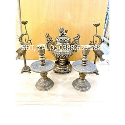 ĐỈNH NGŨ SỰ 42 CM NẶNG 11 KG CHẤT LIỆU BẰNG ĐỒNG 