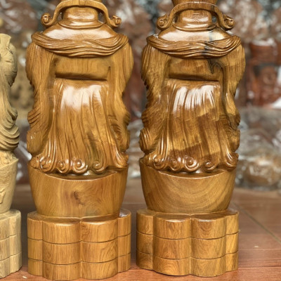 Tượng phật ông thần tài bằng gỗ hương kt cao 40×15×11cm