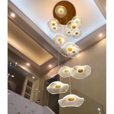 Ảnh thật 200% - Đèn thả thông tầng KATANA cánh lá sen phong thái sang trọng, hiện đại, độc đáo, đèn tô điểm hiện đại DT