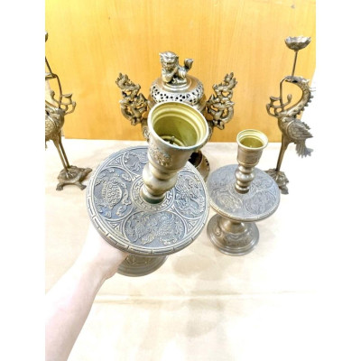 ĐỈNH NGŨ SỰ 42 CM NẶNG 11 KG CHẤT LIỆU BẰNG ĐỒNG 