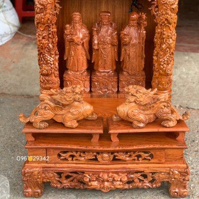 Bàn thờ ông địa ông thần tài gỗ hương đá kt 56×61cm