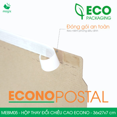 MEBM05 - 36x27x7 cm - 60 hộp carton thay đổi chiều cao siêu tiết kiệm - Hộp đóng sách, hộp gói hàng