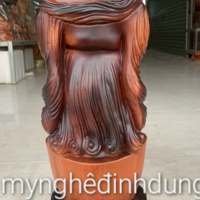 Tượng thần tài bằng gỗ hương đá kt cao 60×20×15cm 