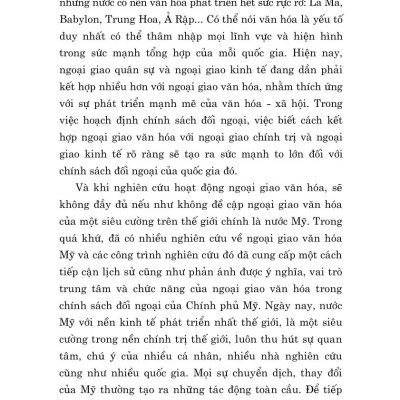 Ngoại giao văn hóa Mỹ trong hai thập niên đầu thế kỷ XXI (bản in 2024)