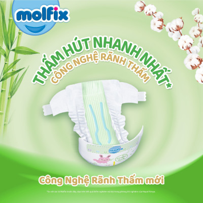 Tã/bỉm dán Molfix Thiên nhiên Jumbo L (9kg - 13kg) - Gói 40+6 miếng