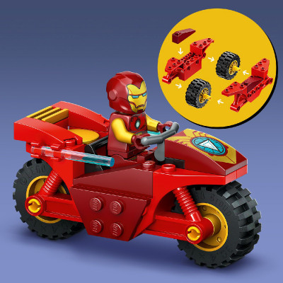 LEGO SUPERHEROES 76287 Đồ Chơi Lắp Ráp Xe Máy Của Iron Man Và Người Khổng Lồ (68 chi tiết)