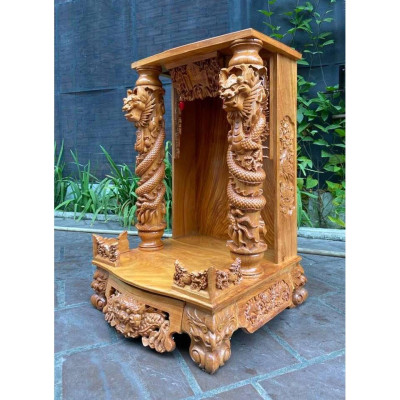 Bàn thờ thần tài Gõ Lào 60 x 98cm , bàn thờ ông địa cao cấp , hàng liền khối