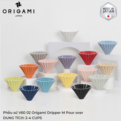 Phễu sứ V60 02 Origami Dripper M Pour over