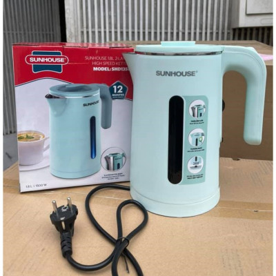 Ấm Siêu Tốc 2 Lớp Inox Sunhouse SHD1351 1.8L Hàng Chính Hãng - Sản Phẩm Cần Thiết Cho Mọi Gia Đình