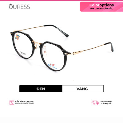 Gọng kính tr90 phối càng hợp kim cao cấp bền đẹp thời trang nam nữ Ouress 9395