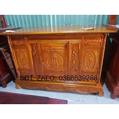 đồ thờ gỗ mít tủ thờ  Kích thước dài 1m27 mặt rộng 71 cao 1m27................... giá thật