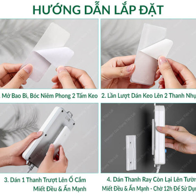 Miếng Dán Tường Treo Ổ Cắm Điện Móc Treo Cục Phát Wifi Router Đa Năng Tiện Lợi