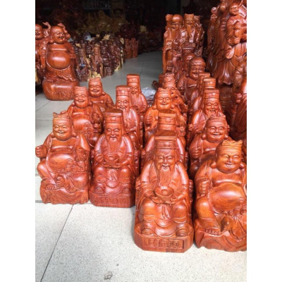 Tượng thần tài thổ địa gỗ hương 30cm hàng nguyên khối