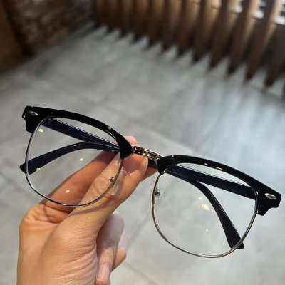 Kính chống ánh sáng xanh gọng Clubmaster dáng nửa viền