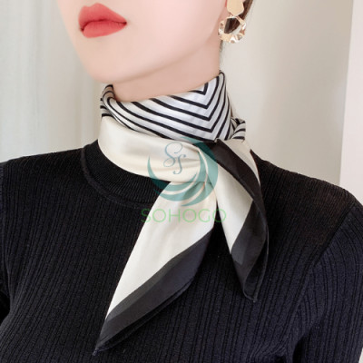Khăn lụa quàng cổ áo sơ mi, công sở 70cm- Khăn bandana lụa vuông- Khăn choàng cổ size 70x70cm- CHỌN MẪU