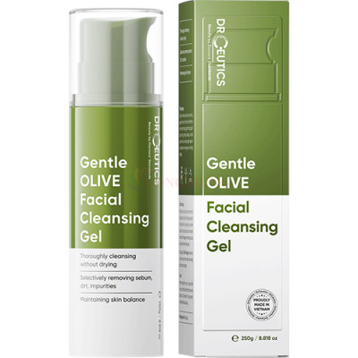 Gel rửa mặt tạo bọt DrCeutics Gentle Olive Facial Cleansing Gel (250g) - Hàng chính hãng