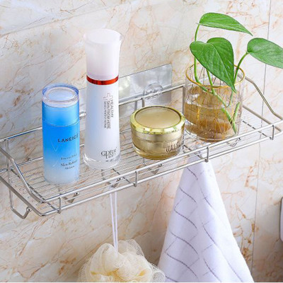 Kệ Dán Tường Đựng Vật Dụng Nhà Bếp , Nhà Tắm Có 6 Móc Treo PaKaSa - Hàng Chính Hãng