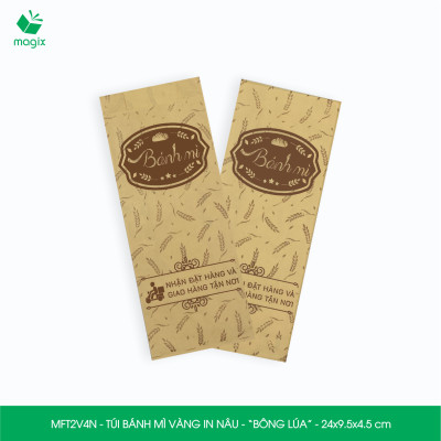  MFT2V4N - 24x9.5x4.5 cm - 100 túi giấy đựng bánh mì, túi đựng thức ăn mang đi, túi take away